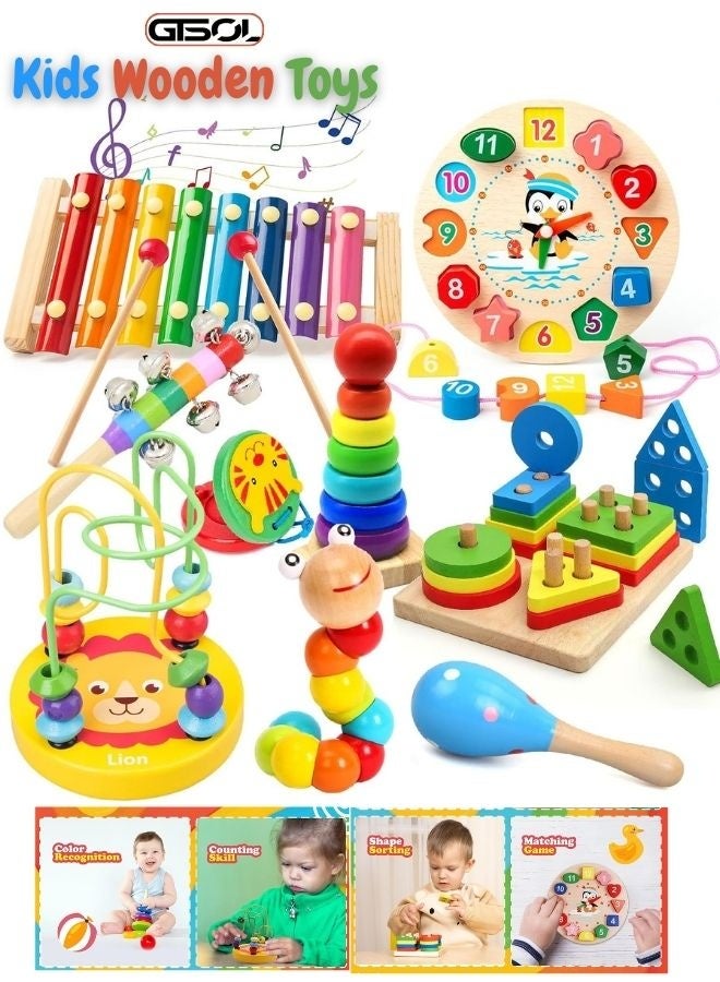 GTSOL Montessori Toys for 3–6 Year Old Boys & Girls – 6PCS Wooden Educational Learning Toys Set for Toddlers & Preschool Kids, Early Development Baby Toys, Birthday Gift for Ages 3 4 5 6+ - Image 1